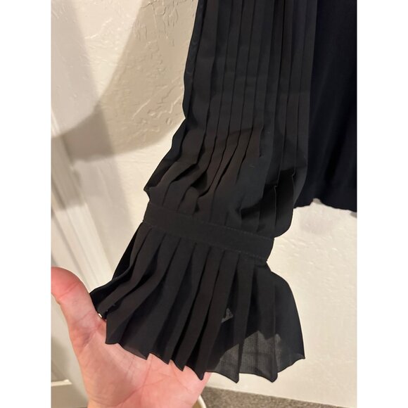 Lauren Ralph Lauren Pleated Georgette Sleeve Top - Picture 4 of 10
